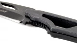 Smith & Wesson Neck Knife with Black Tanto Blade, Neck Chain, and Whis