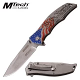 MTech USA "We The People," 3.75" Assisted Blade, Steel Handle - MX-A849SW