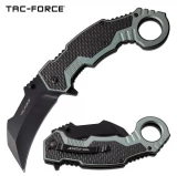 Tac-Force Assisted Karambit, 3" Blade, Gray Aluminum Handle - TF-1001GY