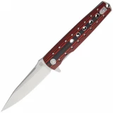 Artisan Virginia, 3.94" D2 Blade, Red/Black G10 Handle - 1807P-BR