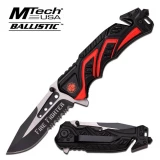 MTech Assisted 3.5 in Blade Black-Red Aluminum Hndl MT-A865FD
