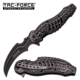 Tac-Force Assisted 3.5 in Blade Stonewash Stainless Hndl TF-857