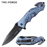 Tac-Force Assisted 3.5 in Blade Blue Camo Aluminum Hndl TF-1006BL