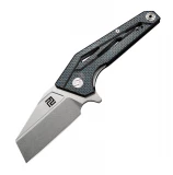 Artisan Ravine Folder 2.83 in D2 Black Curved Carbon Fiber 1819P-CFB