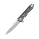 Artisan Shark Folder 3.15 in Fancy Blue Titanium Hndl S35VN 1707GS-BU03