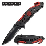 Tac-Force Assisted 3.25 in Blade Red-Black Aluminum Hndl TF-723FD