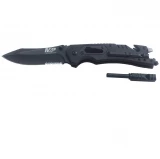 Smith & Wesson MP Dual Assisted Opening Knife, 3.5" Combo Blade Black Plastic Handle