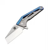 Artisan Ravine Folder 2.83 in M390 Blade Blue Titanium Hndl 1819G-BUM