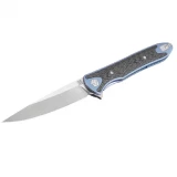 Artisan Shark Folder 3.94 in. Blue Titanium Hndl S35VN 1707G-BU