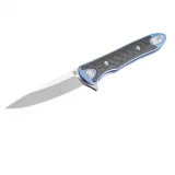 Artisan Shark Folder 3.15 in. Blue Titanium Hndl S35VN 1707GS-BU