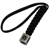 Spyderco Square Pewter Bead w Black Paracord Lanyard