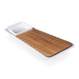 Picnic Time Marimba Bread Cutting Board and Spread Set (White/ Bamboo)