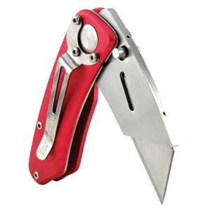 Super Knife SK Edge Utility Knife with Red Aluminum Handle, Plain