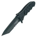 Boker Turbine Tactical Knife with Black G-10 Handle, Black Blade, and