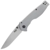 SOG Flash FL, 3.4" Drop Point Blade, Stainless Steel Handle - 14-18-01-57