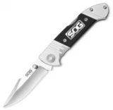 SOG Fielder Mini Single Blade Assisted Open Knife, Black/Silver Handle