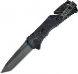 SOG Knives Trident Pocket Knife with Straight Edge Black TiNi Tanto Blade