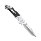 SOG Fielder Single Blade Assisted Open Knife, Black/Silver Handle, Satin Plain w/Clip