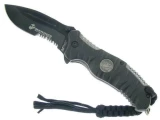 M Tech US Marines Spring Assisted Knife with 4MM Black Blade & ABS Rub