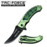 Tac-Force Green Marijuana Handle Assisted Opening Folder Knife