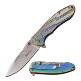 MTech USA Spring Assisted Knife 3.5in Blade 8in Open-Rainbow MT-A1023ARB