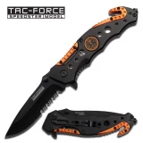 Tac-Force Assisted 3.25 in Blade Orange-Black Aluminum Hndl TF-723EM