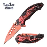 Master Dark Side Assisted 3.5 in Red Blade Red Hndl DS-A057RD