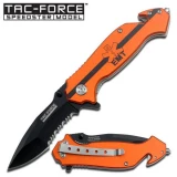 Tac-Force Orange Handle Rescue Assisted Opening Knife - EMT
