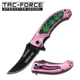 Tac-Force Pink Marijuana Handle Assisted Opening Folder Knife