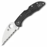 Spyderco Delica 4, 2.87" Wharncliffe Serrated Blade, Black FRN Handle - C11FSWCBK