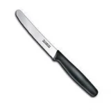 Victorinox Steak Knife, 4Â½'' Round Tip Blade, Wavy Edge, Black Polypr