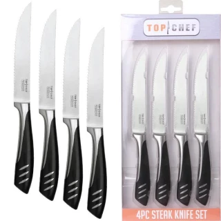 Top Chef 5 inch Stainless Steel Steak Knife Set - 4 Pieces