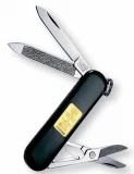 Victorinox Classic Black Swiss Army Knife with Gold Ingot