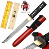 Ryumon - Folded 1065 Dragon Tsuba Sword,Tanto Red