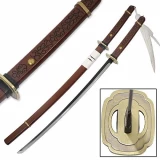 Yomi GZ Katana Sword w/ Carved Wooden Handle - Anime Replica