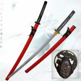 42" Handmade Samurai Katana w/ Red Scabbard