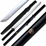 Full Tang Koga Ninja Sword, Silver Blade Black Handle