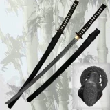 42" Stainless Steel Handmade Samurai Katana w/ Black Scabbard