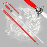 41.5" Stainless Steel Classic Tai Chi Sword w/ Red Handle and Scabbard