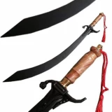 Belly Dance Balanced Sicmitar Black Finish Sword w/ Natural Wood Handl
