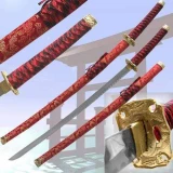 41" Samurai Red Katana Sword w/ Gold Guard