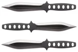 3-Piece Two Tone Black Throwing Knife Set with Sheath