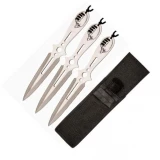 Skull Profile Throwing Knives - 3 Piece Set (Silver)