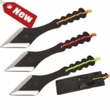 All New!!! 7" Throwing Knives Set Black 3 Pcs Two Tone