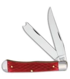 Queen City Trapper Traditional Pocket Knife 4.125" Red Jigged Bone
