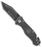 Puma SGB Tactical Folding Knife with Seat Belt Cutter (3.25" Black Stonewash)