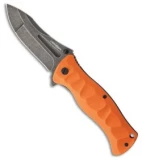 MARSER Kampfer 212 Manual Folding Knife Orange G-10 (3.625" Black Stonewash)