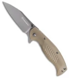 Kilimanjaro Morsa Flipper Folding Knife Tan G-10 (3.25" Gray) 910028