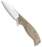 Kilimanjaro Morsa Flipper Folding Knife Tan G-10 (3.25" Satin) 910027