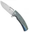 Kizer TK Knives Kyre Flipper Knife Blue Titanium (3.5" Satin) Ki4484A2